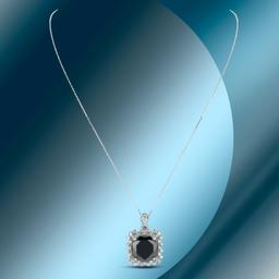 14K Gold 11.15cts Black Diamond Pendant