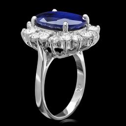 14k Gold 9.00ct Sapphire 2.00ct Diamond Ring