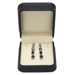 14K Gold 7.41ct Sapphire 0.31ct Diamond Earrings