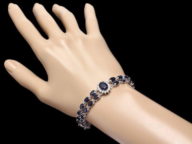 14k Gold 29ct Sapphire 1.75ct Diamond Bracelet