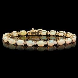 14k Gold 8.50ct Opal 0.85ct Diamond Bracelet