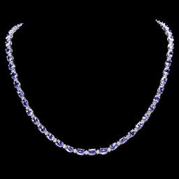 14k 23.50ct Tanzanite 1.25ct Diamond Necklace