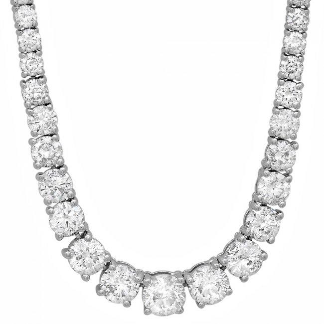 18k White Gold 13.00ct Diamond Necklace