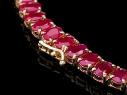 14k Gold 54.9ct Ruby 1.40ct Diamond Necklace
