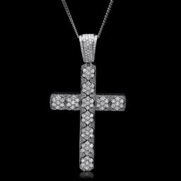 14K White Gold 11.00cts. Diamond Pendant