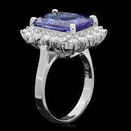 18k Gold 7.00ct Tanzanite 1.10ct Diamond Ring