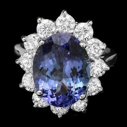 14k Gold 6.50ct Tanzanite 2.00ct Diamond Ring