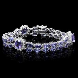 14k Gold 22ct Tanzanite 1.50ct Diamond Bracelet