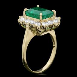 18k Gold 3.50ct Emerald 1.30ct Diamond Ring