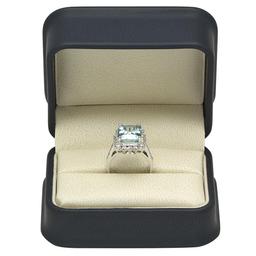 14K Gold 5.17ct Aquamarine 1.20ct Diamond Ring