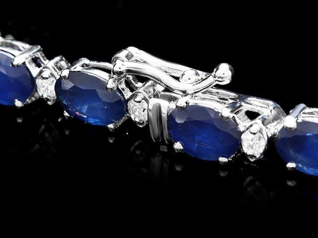 14k Gold 16ct Sapphire 0.75ct Diamond Bracelet