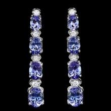 14k Gold 6.00ct Tanzanite 0.45ct Diamond Earrings