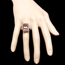 14k Gold 9.00ct Morganite 1.50ct Diamond Ring