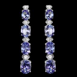 14k Gold 9.00ct Tanzanite 0.50ct Diamond Earrings