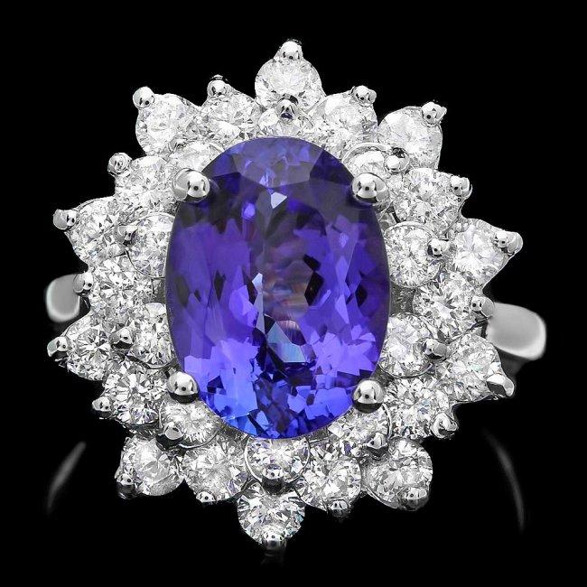 14k Gold 3.50ct Tanzanite 1.70ct Diamond Ring