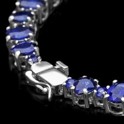 14k Gold 50ct Sapphire 2.00ct Diamond Necklace