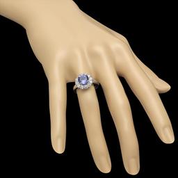 14K Gold 2.32ct Tanzanite 1.10ct Diamond Ring