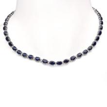 14K Gold 43.10ct Sapphire 1.51ct Diamond Necklace