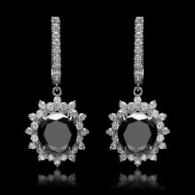 14K White Gold, 9.65cts Diamond Earrings