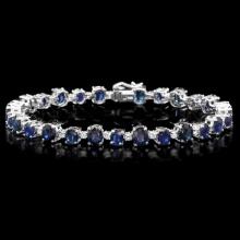 14k Gold 16.30ct Sapphire 1.10ct Diamond Bracelet