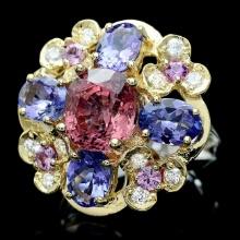 14k Gold 3.00ct Spinel 0.50ct Diamond Ring