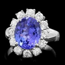 14k Gold 3.50ct Tanzanite 1.20ct Diamond Ring