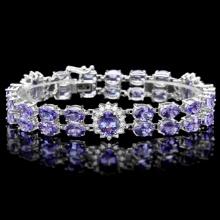 14k W Gold 29ct Tanzanite 1.40ct Diamond Bracelet