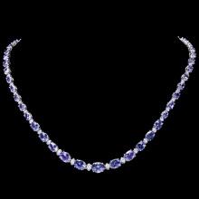 14k 26.00ct Tanzanite 1.10ct Diamond Necklace