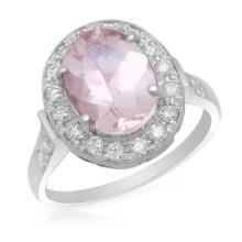 14K Gold 2.66ct Morganite 0.55ct Diamond Ring