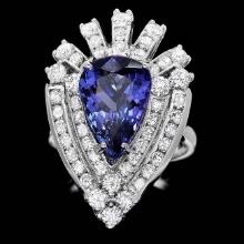 14k Gold 4.50ct Tanzanite 2.30ct Diamond Ring