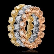 14K Yellow, White & Rose Gold 3.35cts. Diamond Ring