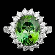 14k Gold 8.00ct Tourmaline 1.50ct Diamond Ring