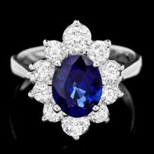 18k Gold 1.70ct Sapphire 1.20ct Diamond Ring