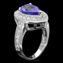 14k Gold 2.80ct Tanzanite 1.10ct Diamond Ring