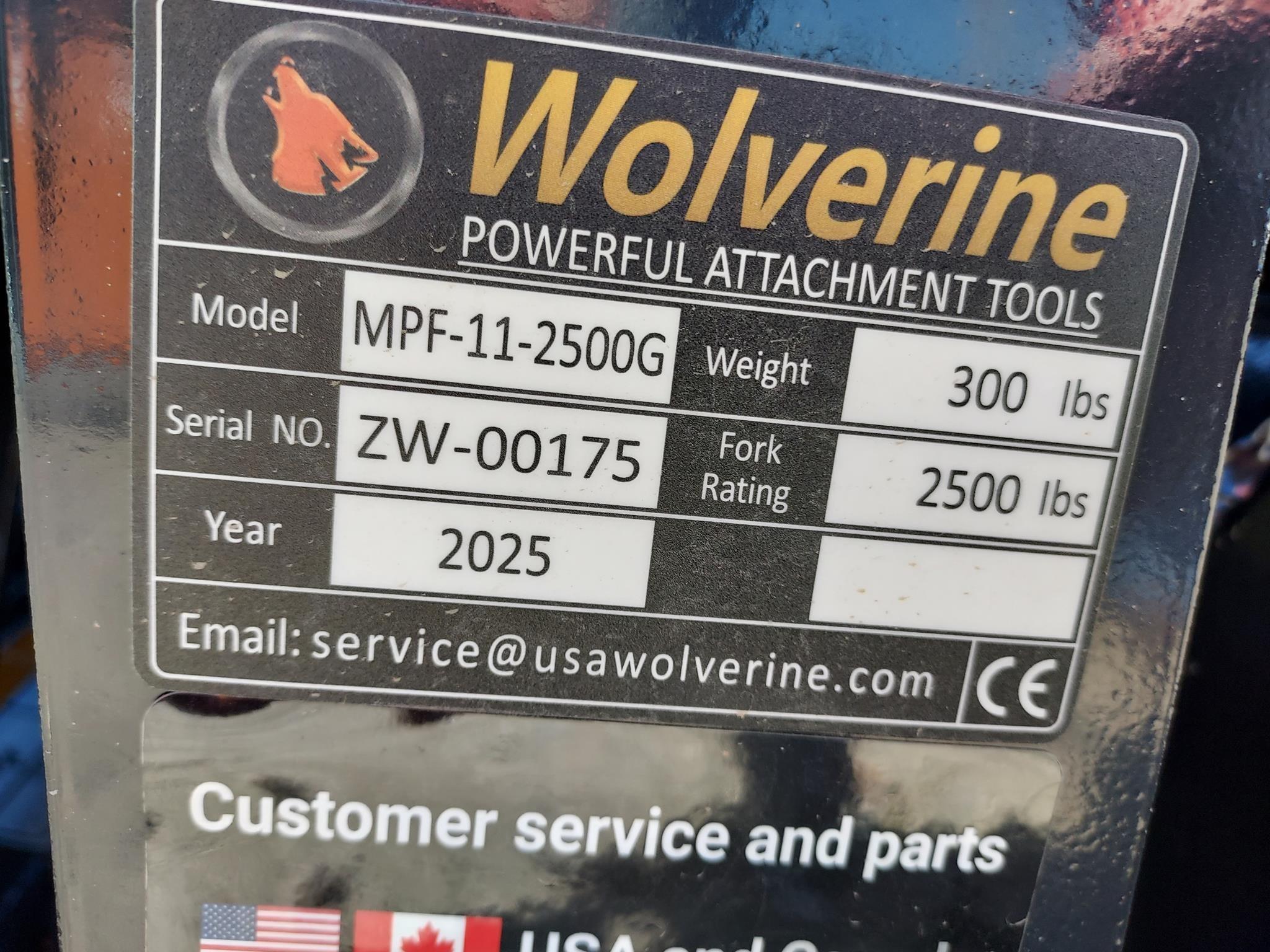 Fork, Pallet 2025 WOLVERINE MINI PALLET FORK MPF-11-2500G ATTAC 45