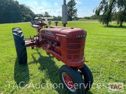 1949 Farmall H Row Crop Tractor with Rotary Cutter Attachment