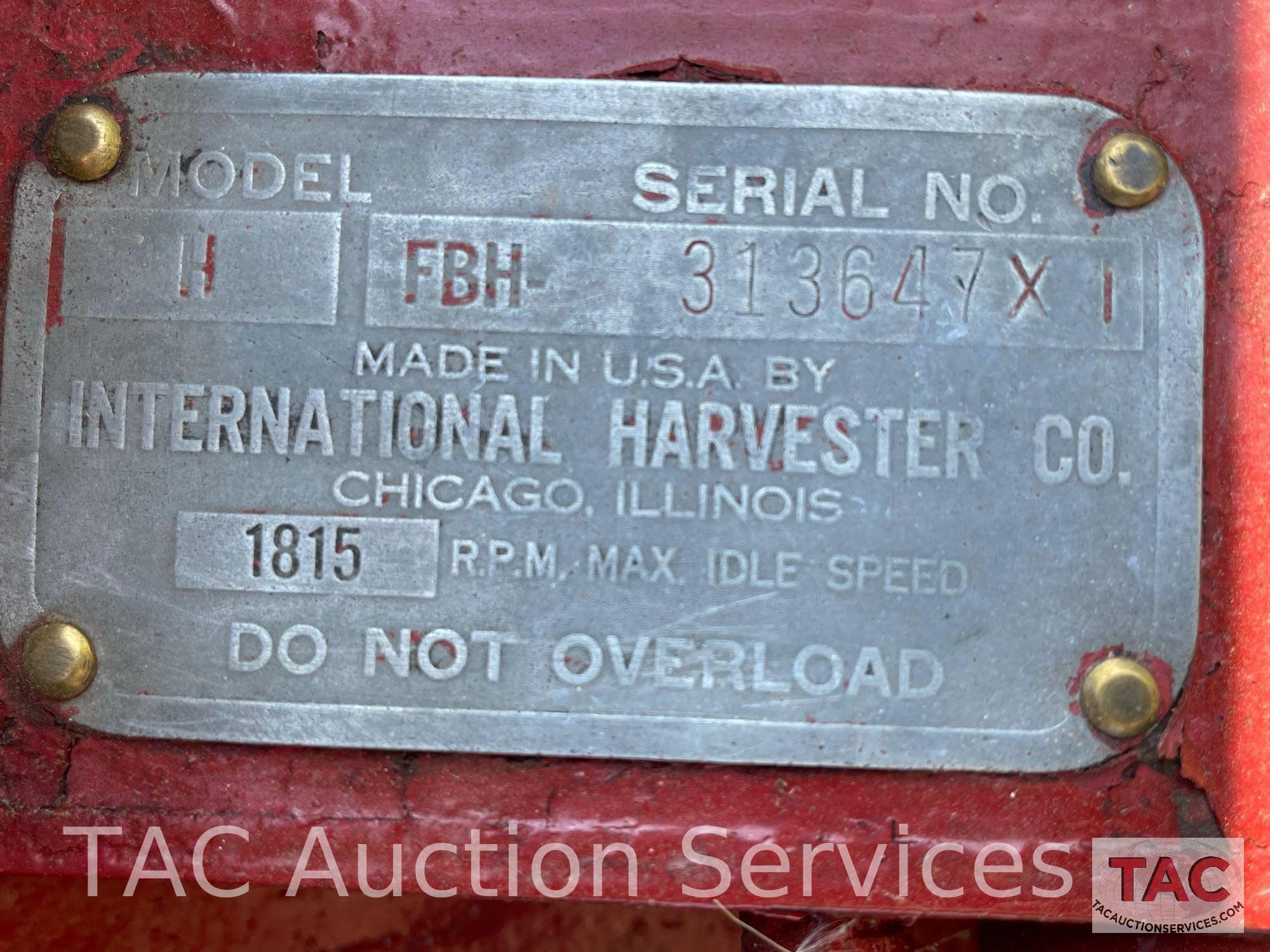 1949 Farmall H Row Crop Tractor with Rotary Cutter Attachment
