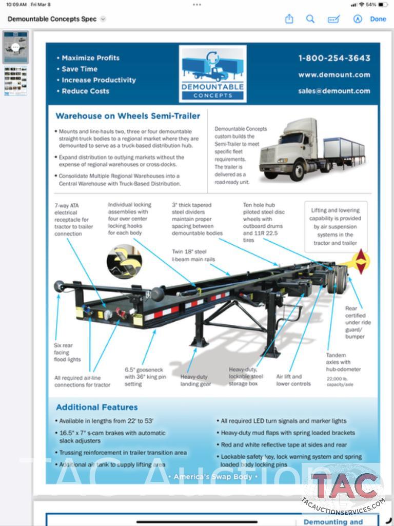 2021 BWS Demount Concept Chassis With (2) 2021 26ft Boxes