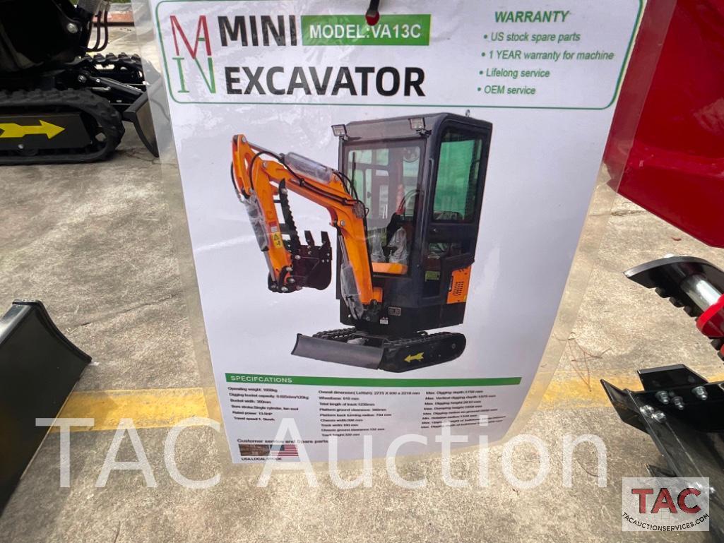 New MIVA VA13C Enclosed Cab Mini Excavator