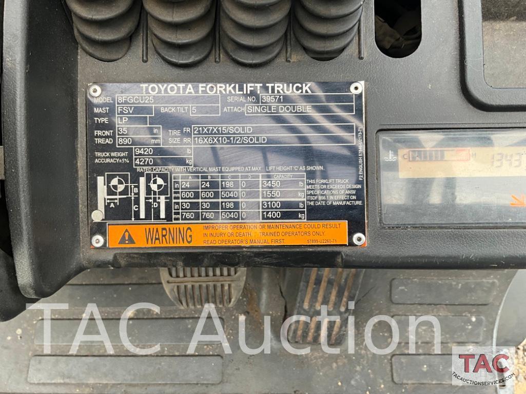 Toyota 8FGCU25 5000lb Forklift