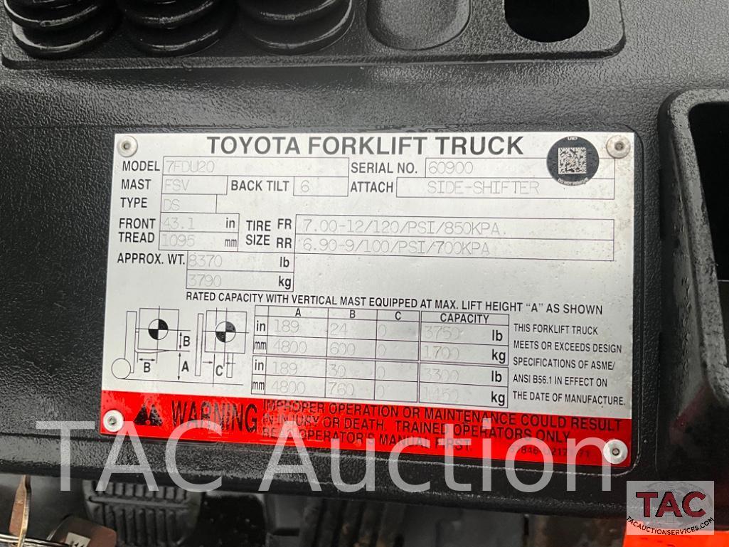 Toyota 7FD420 4000lb Diesel Forklift