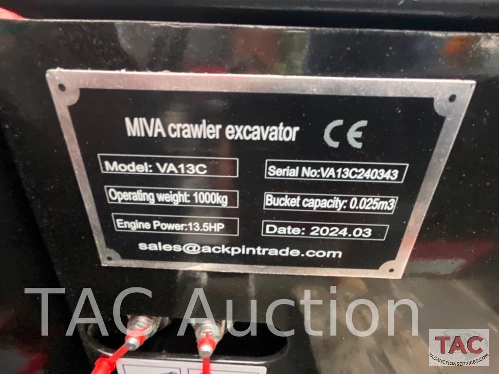 New MIVA VA13C Enclosed Cab Mini Excavator