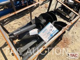 New Skid Steer Auger Attachment W/ (3) Auger Bits