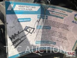 New Skid Steer Auger Attachment W/ (3) Auger Bits