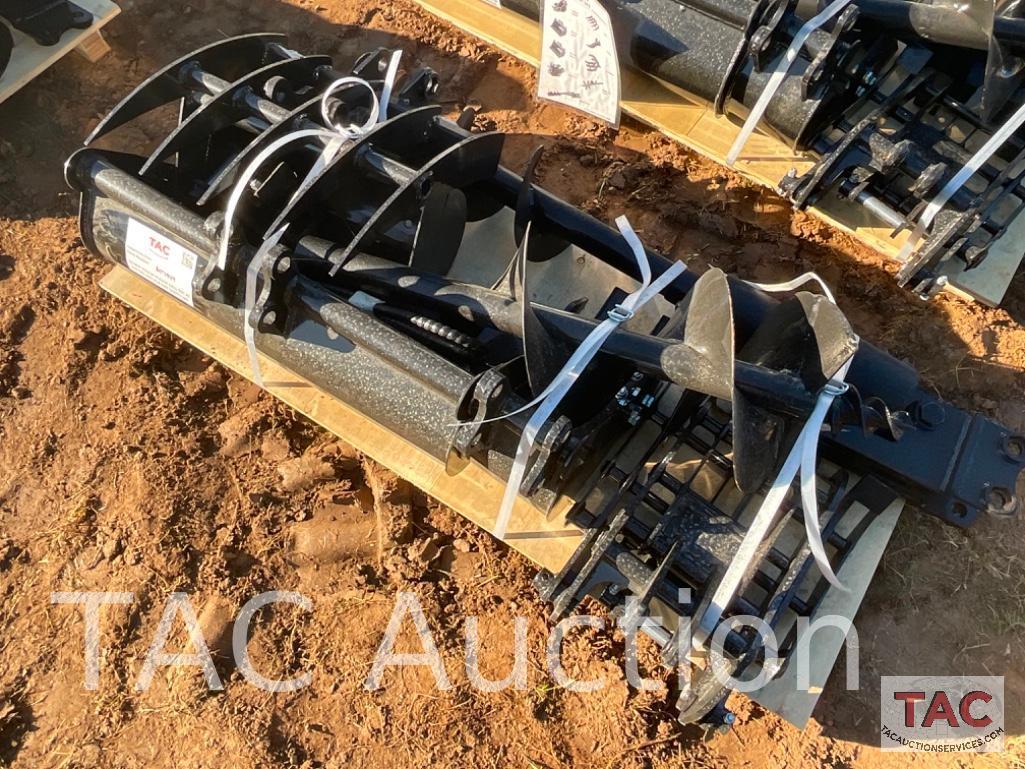 New (9) Piece Mini Excavator Attachment Set