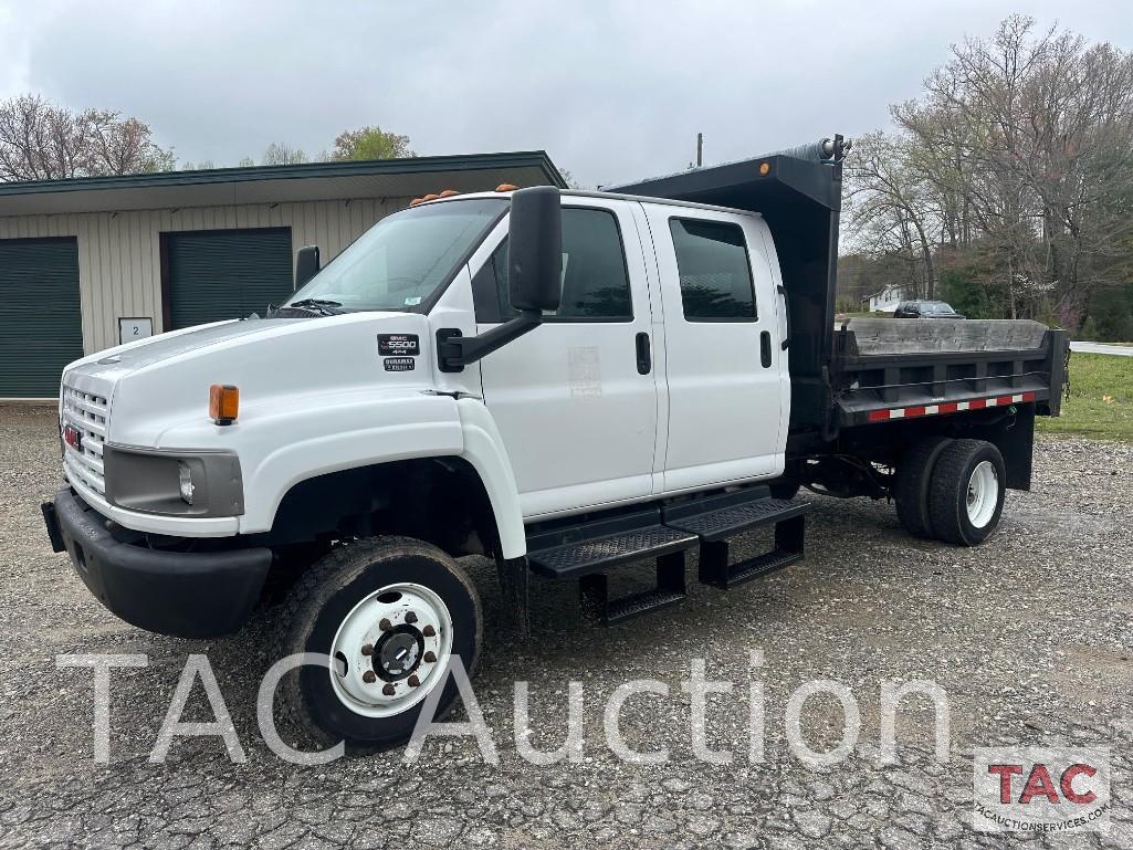 2009 GMC C5500 4x4 Crew Cab Dump Truck