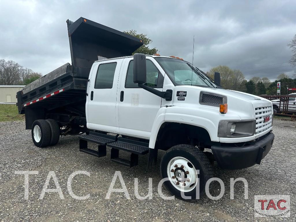 2009 GMC C5500 4x4 Crew Cab Dump Truck