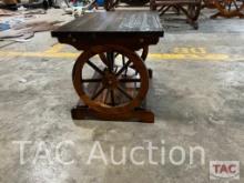 Wagon Wheel End Table