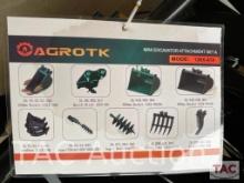 New AGT 9 Piece Mini Excavator Attachment Set