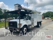 2017 Ford F-750 Truck 61 Foot Bucket Truck With Chipper Body